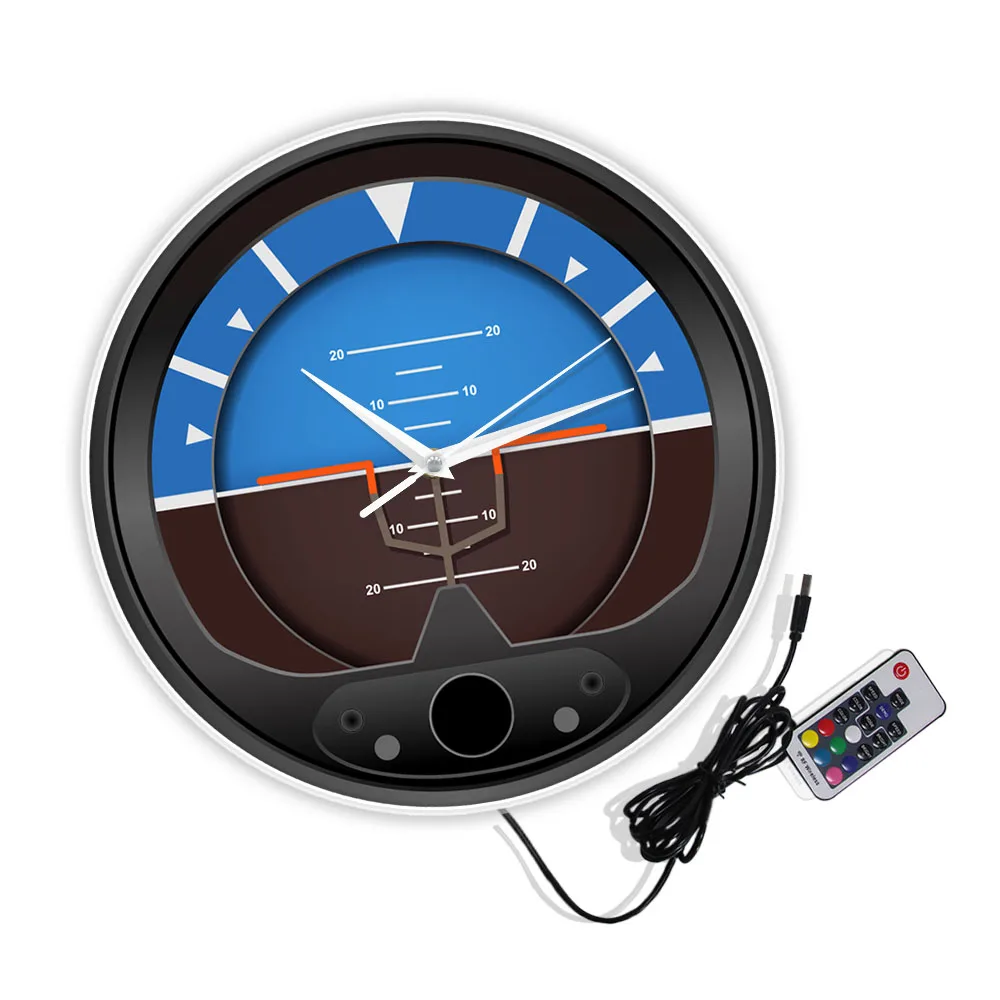 Airspeedometer Flight Instrument Silent Wall Clock Aircraft Attitude Indicator Home Décor Watch Pilots Art Décor Modern Clock