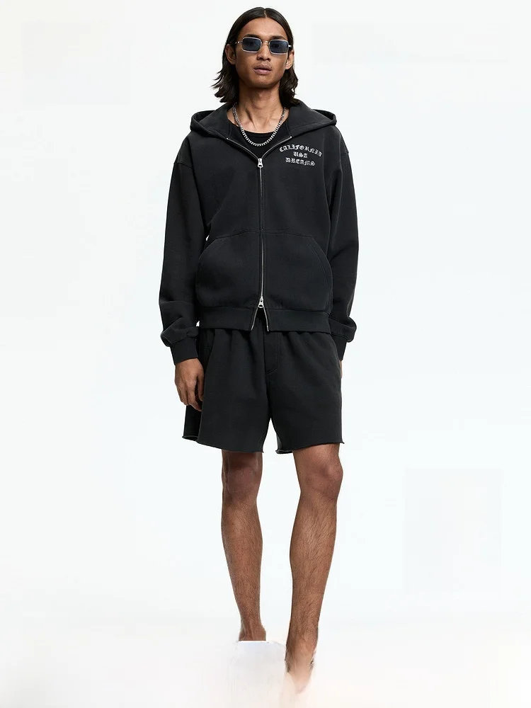 

H&M 2026 Summer New Men's Loose Fit Hoodie Shorts 1342406 Comfortable Cotton Polyester Blend Breathable Lightweight Style