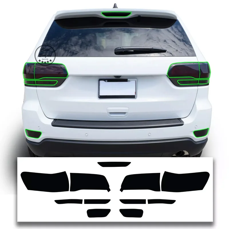 Tinted Light Covers -Tinted Taillight Third Brake, Fit for 2014-2021 Jeep Grand Cherokee - Dark