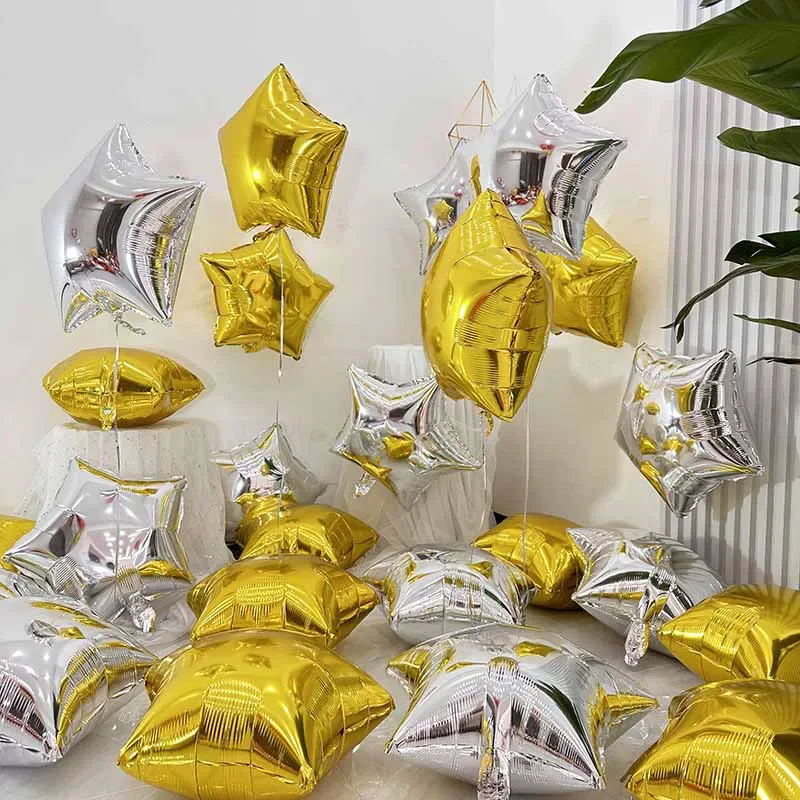 10/50Pcs 18 zoll Gold Silber Stern Ballon Aluminium Folie Ballon Aufblasbare Helium Ballon Baby Dusche Geburtstag party Hochzeit Decor