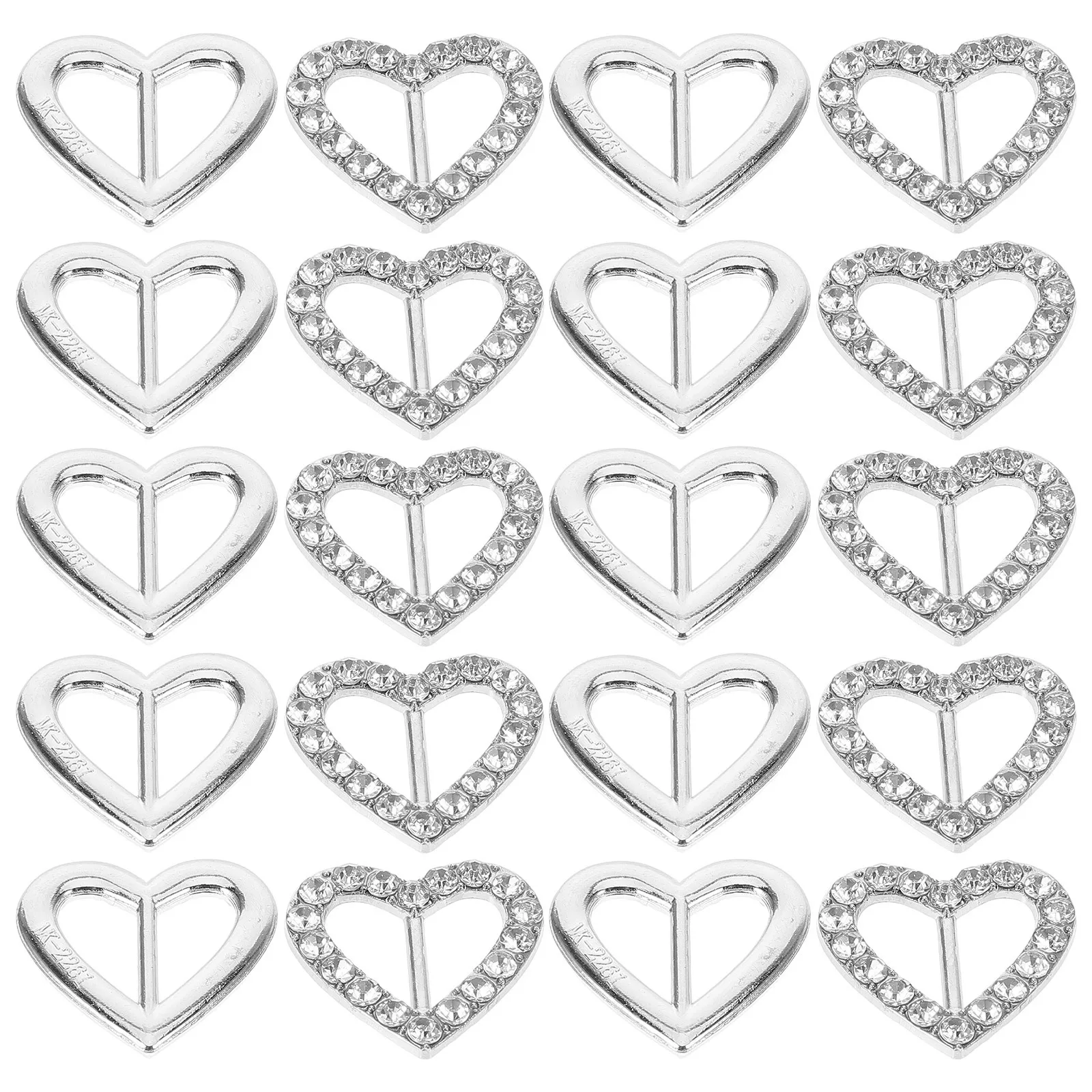 

20pcs Chair Sash Buckles Rhinestone Heart Shaped Multi-Functional Scarf Fastener Wedding Party Home Decor Alloy Clip Slider