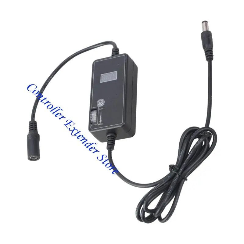 

N84B 5.5x2.1mm Digital Temperature Monitor Stepless Speed Adjustable 12V Controller For PC Cooling Fan Blower Motor