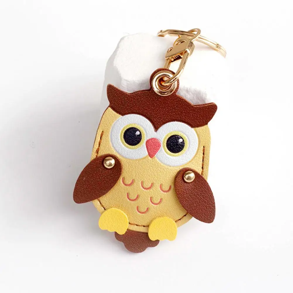 Keychain Pendant Cartoon Owl Charm Card Holder Faux Leather Access Card Case Decorative Keychain Accessory Decorative Keychain A view 5