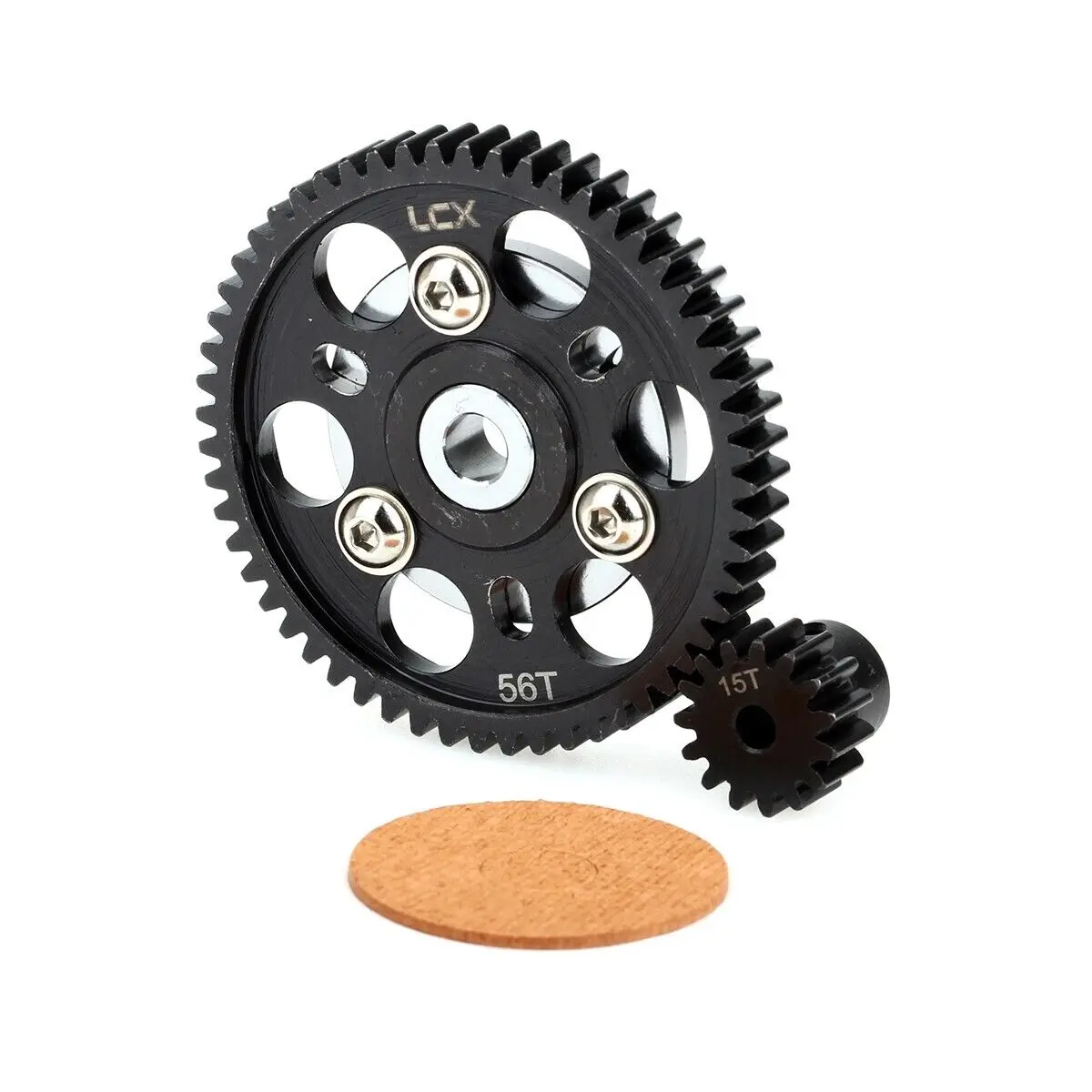 LCX Racing 1/10 RC Crawler Hard Steel 32P 56T Spur Gear w/ 15T Pinion Gear for Axial SCX10 Wraith Upgrades Parts Accessories