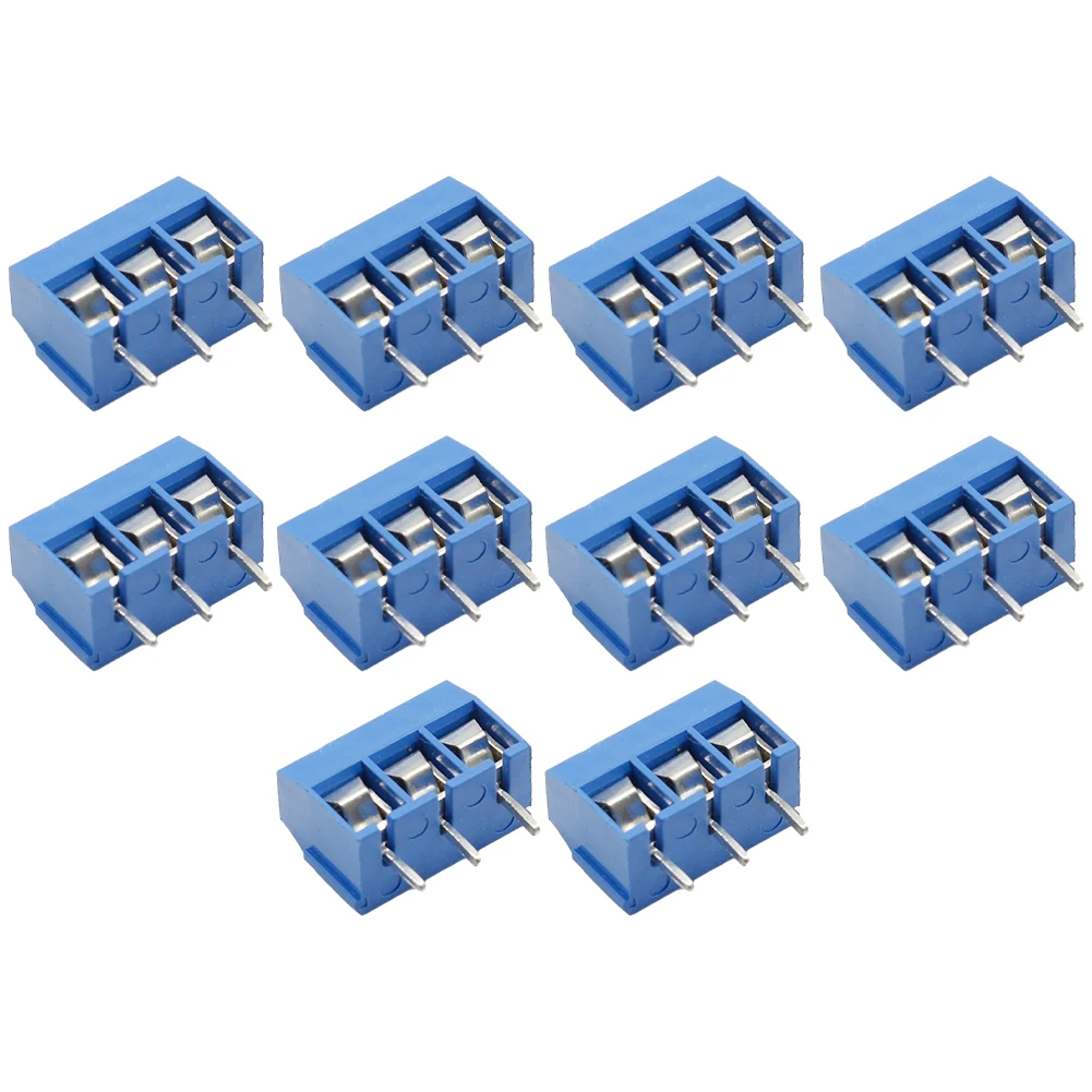 10Pcs PCB Mount Screw Terminal Block Connector Straight Pin 2P 3P KF301 PCB Screw Terminal Block Wire Connector for Arduino