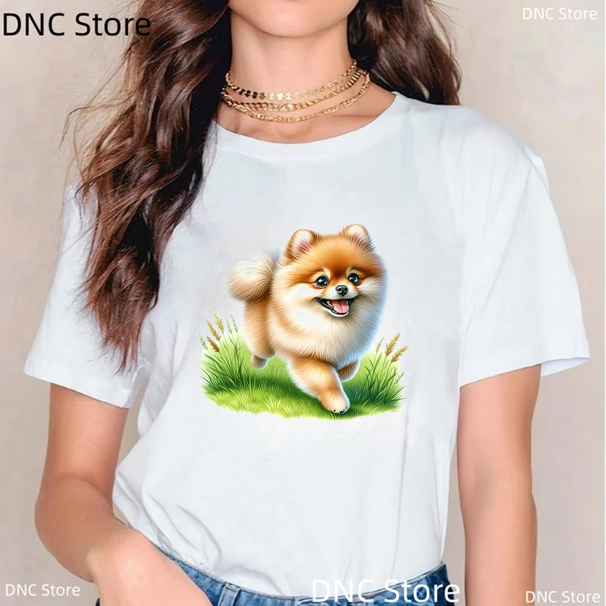 Women'S T-Shirt Funny Pomeranian Dog Graphic Print T-Shirt Fashion  Harajuku Kawaii Summer Top For Female Tshirt Dog Lovers Tee