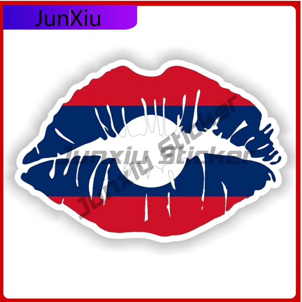 

Laos Flag Lips Emblem Vinyl Decals Graphic V125 Motorcycle Stickers Can Bottle Waterproof Decals Suv Camping Accessories For Suv