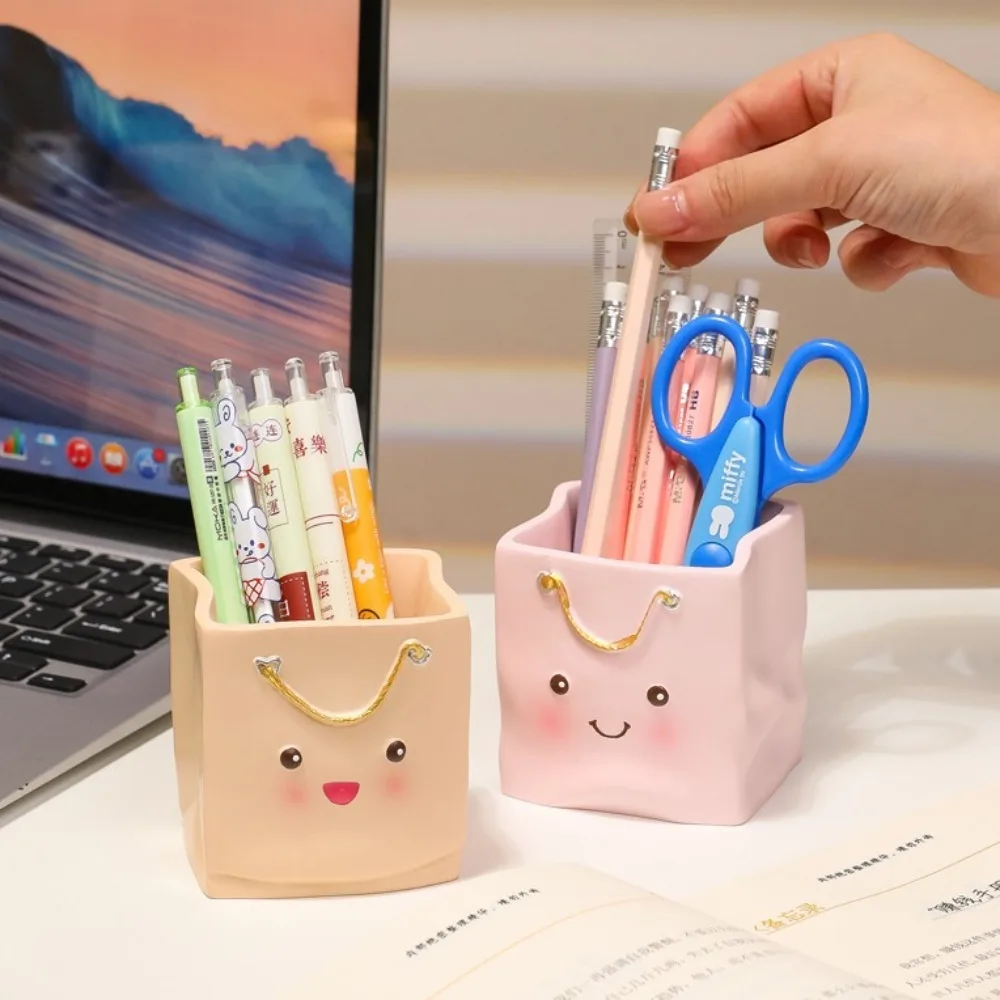 Suporte de caneta de mesa de grande capacidade multifuncional organizador de papelaria suporte de pincel de maquiagem caixa de armazenamento kawaii caneta lápis organizador