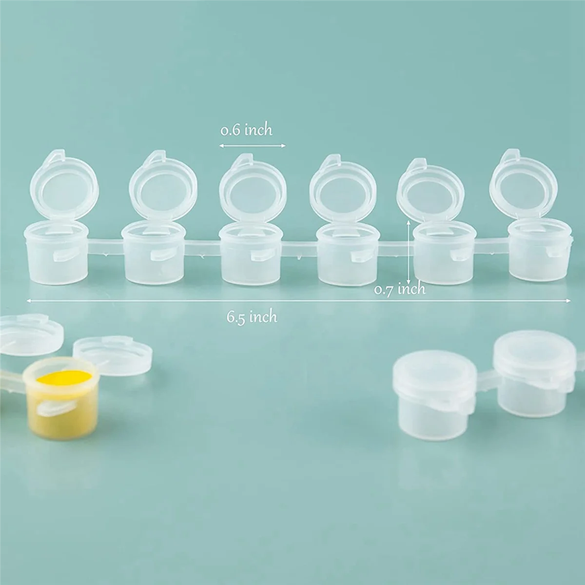 100 Pasków 60 Pojemników Puste Pojemniki na Farby Białe Kubeczki na Farby Paski Pojemniki do Przechowywania Farb Materiały Malarskie do Klasy