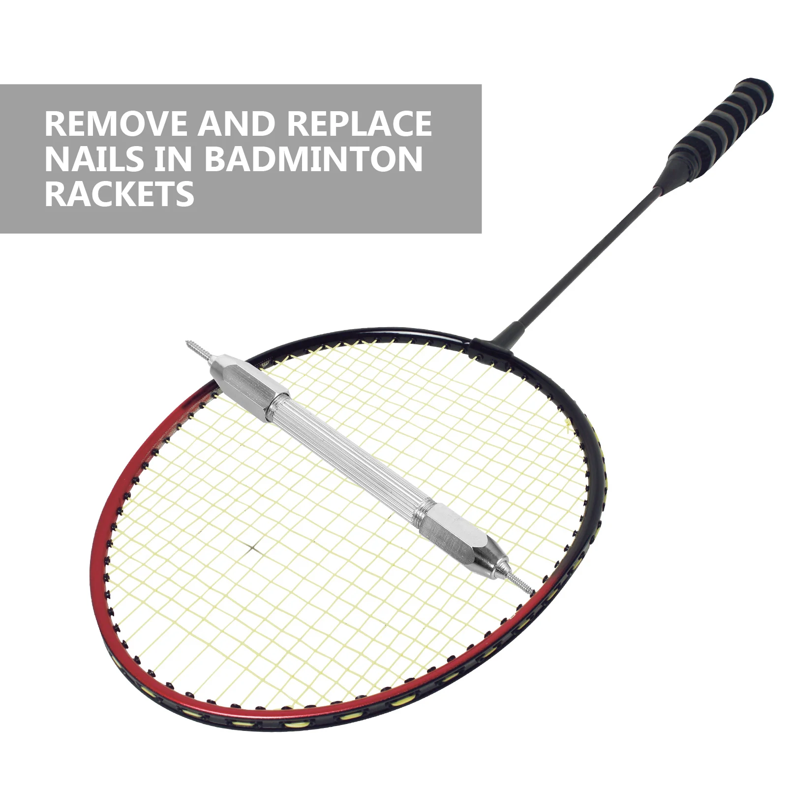 

Badminton Racket Nail Setter Dual Head Design Easy to Use and Durable Racket Nail Machine Setter for Single and Double Line