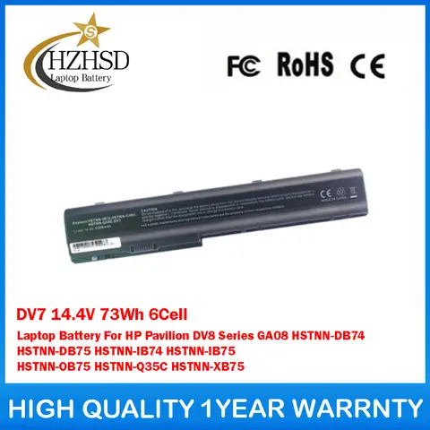 DV7 14.4V 73Wh 6Cell Laptop Battery For HP Pavilion DV8 GA08 HSTNN-DB74 HSTNN-DB75 HSTNN-IB74 HSTNN-IB75 HSTNN-OB75 HSTNN-Q35C