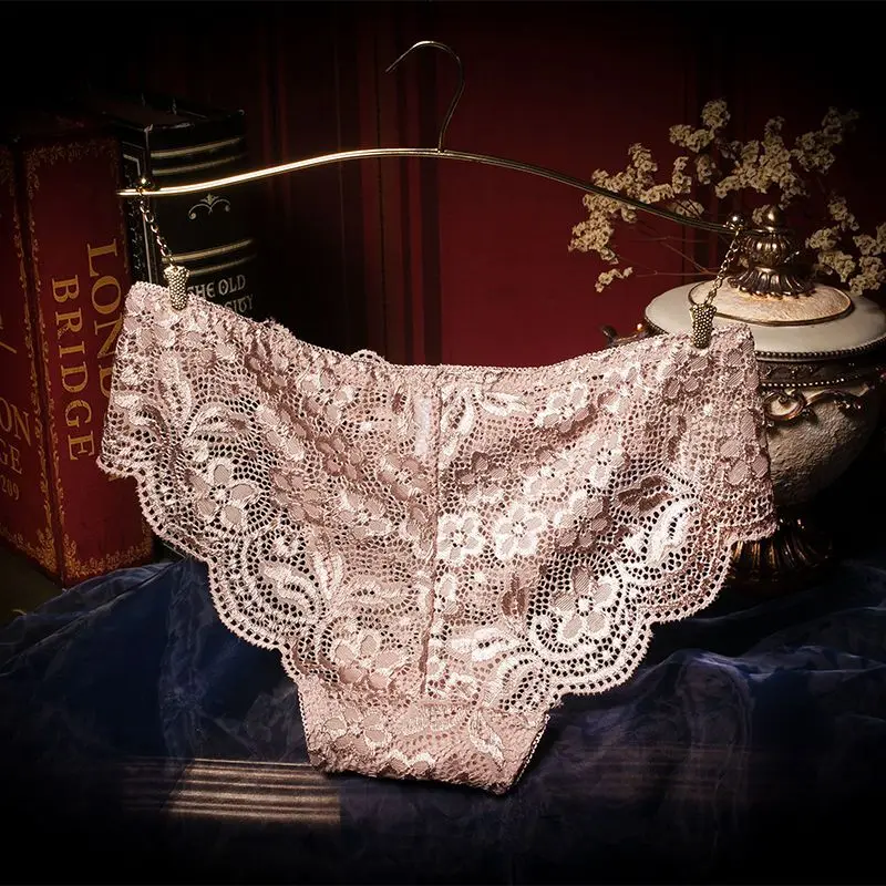 New Lace Bow Underwear Women Thin Transparent Pants Low Waist Lift Hip Shorts Breathable Comfort Panties Cotton Crotch Briefs