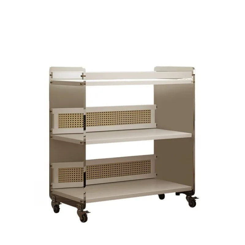 For Mobile Pulley, Coffee Table Living Room Household Trolley, Shelf, Snack Storage Rack, Sofa Side Cabinet Side Table