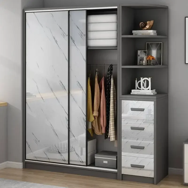 

Makeup Vertical Aesthetic Wardrobes Luxury Drawers Stylish Wooden Wardrobe Bedroom Living Room Jewelry Armario Trendy Furniture