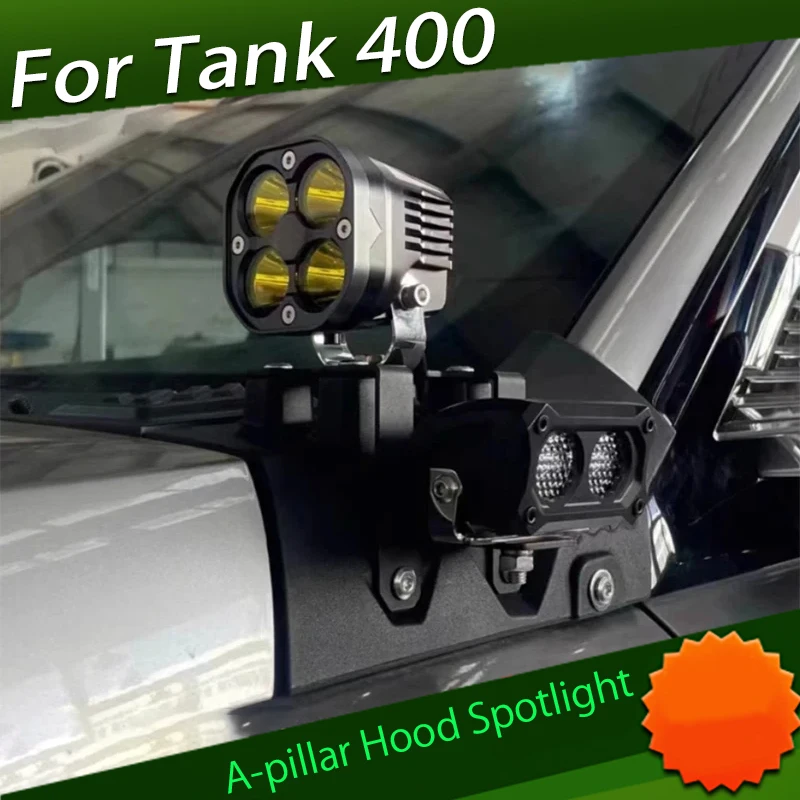 

A-pillar Hood Spotlight Suitable for Tank 400 Modified Bracket Auxiliary Searchlight Fog Light Hood Plate Off-road Parts