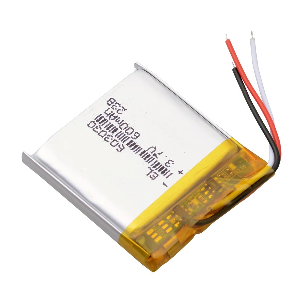 3Wries 603030 3.7V 600mAh Rechargeable Lithium Li-ion Li Polymer Battery For DVR GPS PSP Vedio Game toys Tools 602929 603131