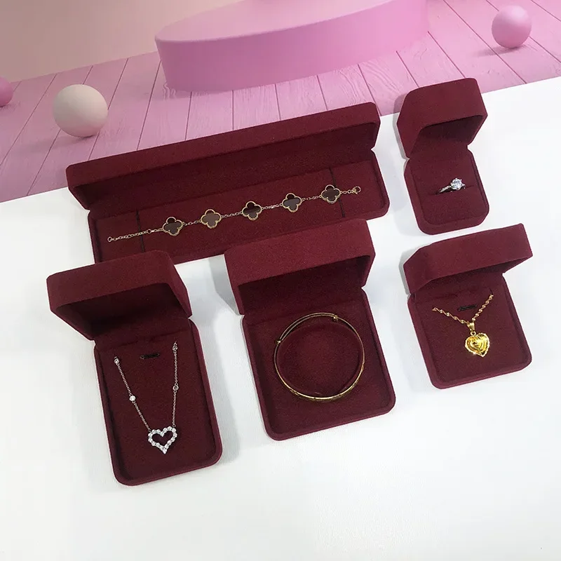 Ring Holder Rounded Flannelette Jewelry Box Earrings Case Bracelet Bracelet Box in Stock
