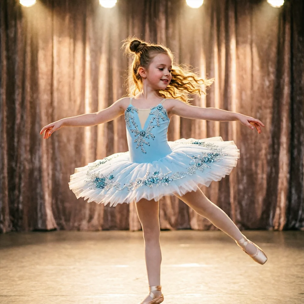

Blue Professional Ballet Dance Dress for Girls And Women Adult Children's Fashion Plate Ball Gown Ballerina Party Dress