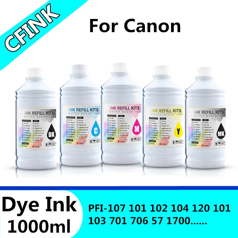 

Чернила для CANON DYE 1000 мл для Canon PFI 701 706 57 1700 120 320 307 707 TM-200 TM-205 TM-300 TM-305 TM300 iPF 830 840 850 Print