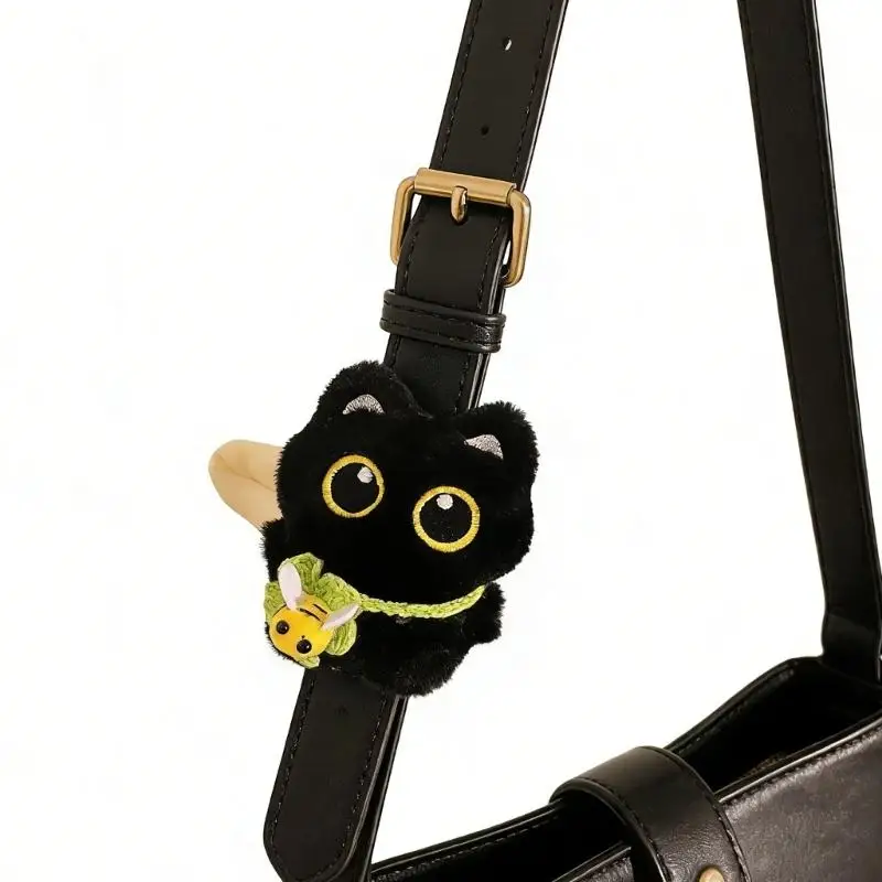 

39BB Lovely Cartoon Plush Big Eye Cats Hair Clip For Side Hair Doll Updos Fashion Hair Styling Accessory for Women and Kids