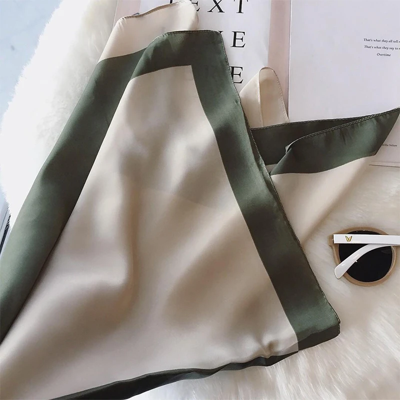 موضة طباعة الحرير العصابات الشعر وشاح المرأة 2024 ربيع جديد أنيق الأزهار باندانا الرقبة منديل عصابات رأس Foulard الإناث الأوشحة