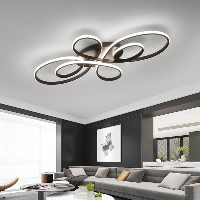 New Hot RC White/Coffee Modern Led Ceiling Lights For Living Room Bedroom Study  Dimmable  Lamp Fixtures