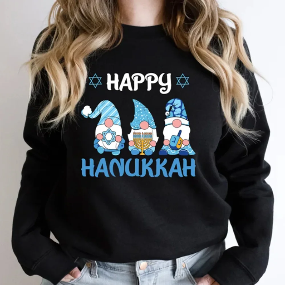 

Happy Hanukkah Sweatshirt Funny Dreidel Sweater Unisex Hanukkah Hoodies Jewish Religious Outfits Chanukah Holiday Clothing Gifts