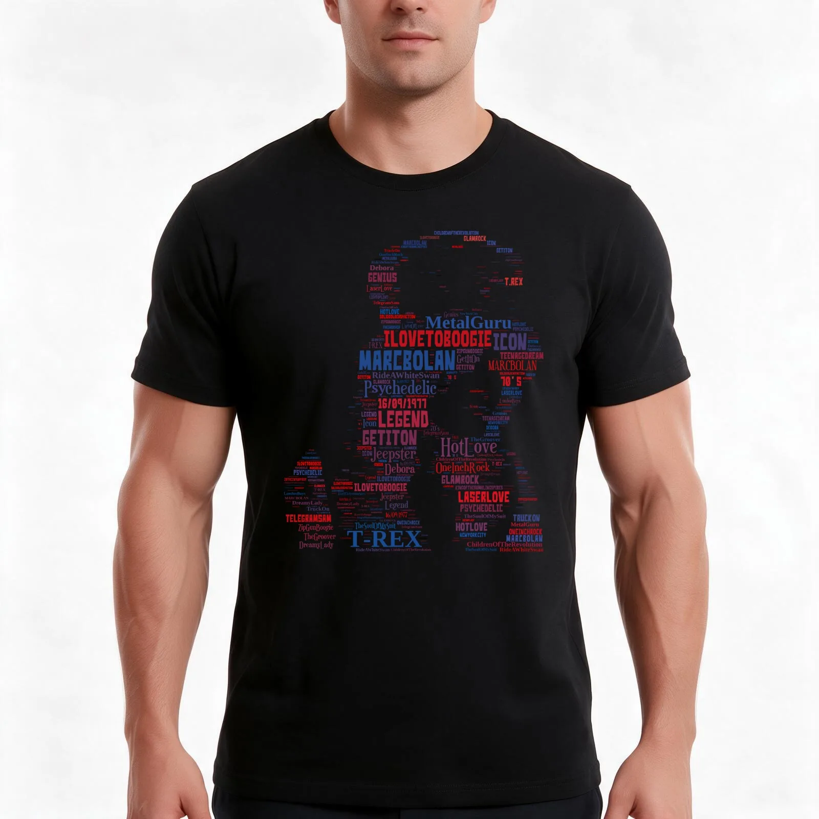 Marc Bolan - T-Rex T-Shirt, Summer Casual Cotton Tee, Oversized Streetwear Tops, Vintage Graphic Print, Loose Fit Short Sleeve