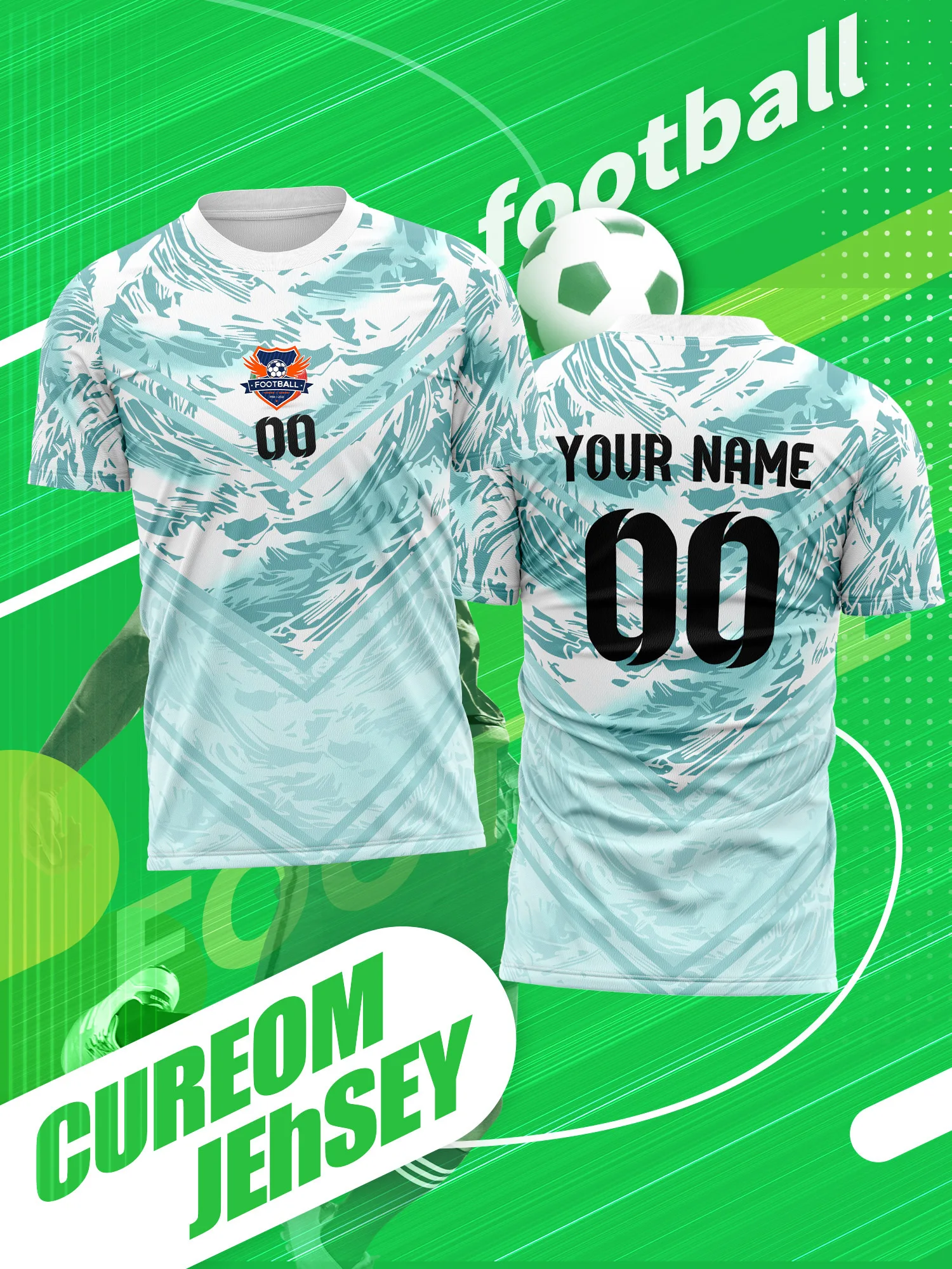 

Футбольная майка с индивидуальным дизайном: фото, имя, номер. Создайте свой собственный дизайн с сублимационной печатью логотипа. Подарок для команды/клуба. Спортивная одежда.