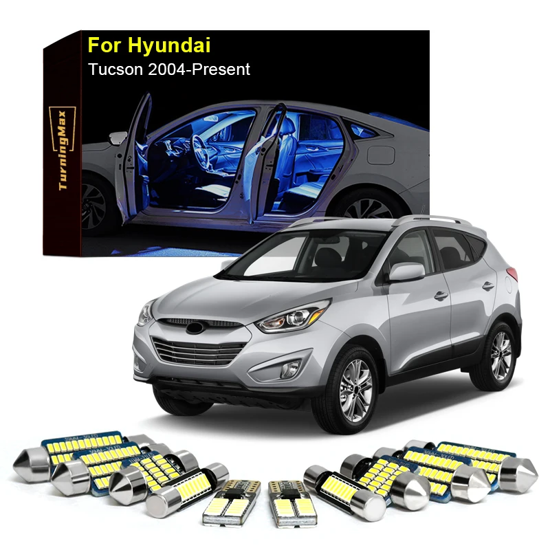 Canbus Interior Lighting LED Bulbs Kit Package For Hyundai Tucson 2004-Now Trunk Dome Reading Lights Indoor Lamp Car Accessories