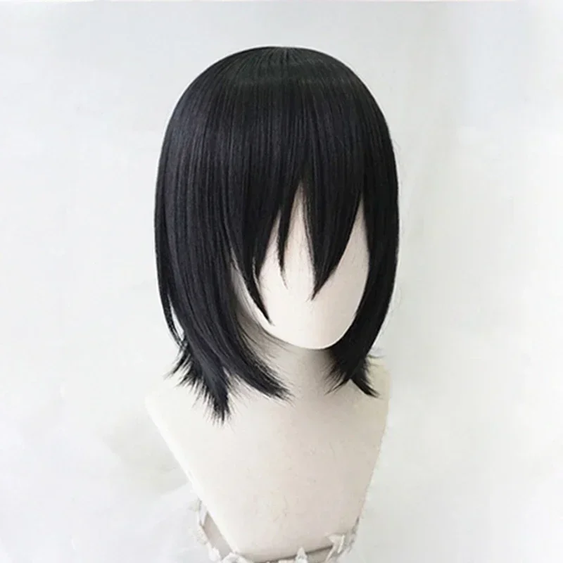 Cosplay Wig Short Black Heat Resistant Synthetic Hair Perucas Anime Wigs