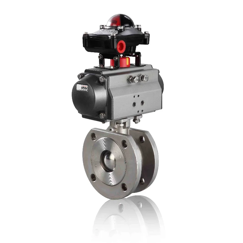 Stainless steel and cast steel Q671F-16P/R thin type Pneumatic ball valve