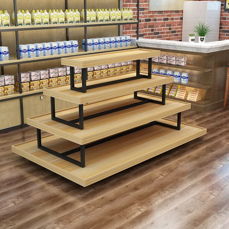 YJQ Supermarket Zhongdao Cabinet Display Stand Duitou Clothing Store Shoe Store Promotional Commercial Booth