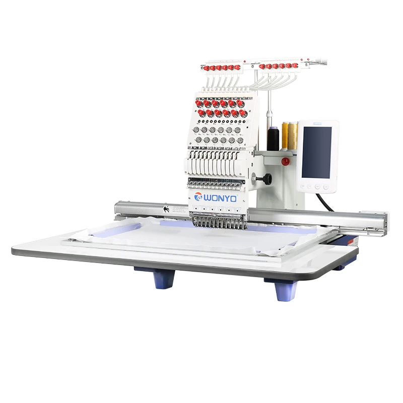 Topwisdom 1 Head 12 Color Computer Controlled Embroidery Machine for T-Shirts Shoes Hats Big Area-New Condition Automatic