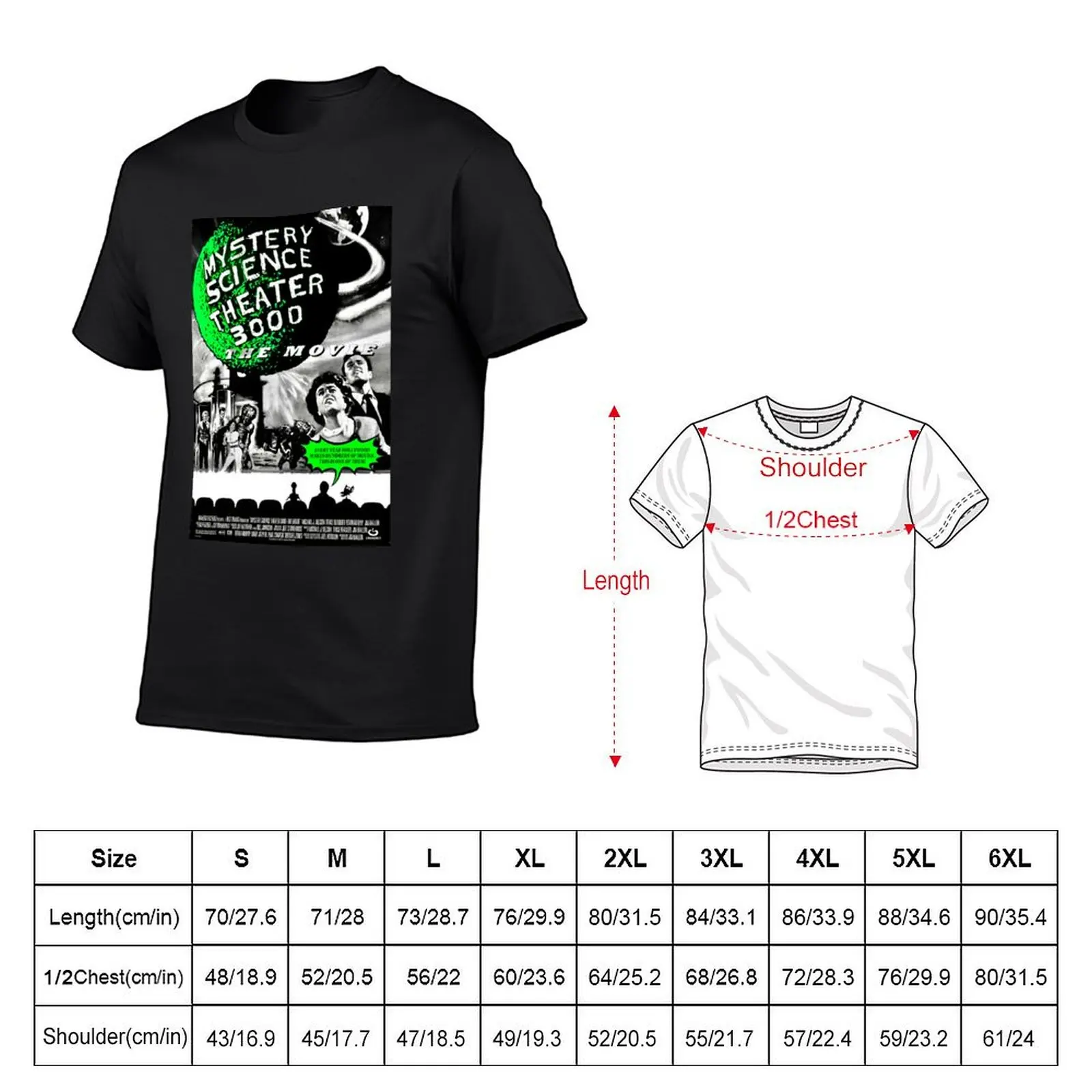 MST3K The Movie Black and White Poster T-Shirt sublime blanks graphics men workout shirt