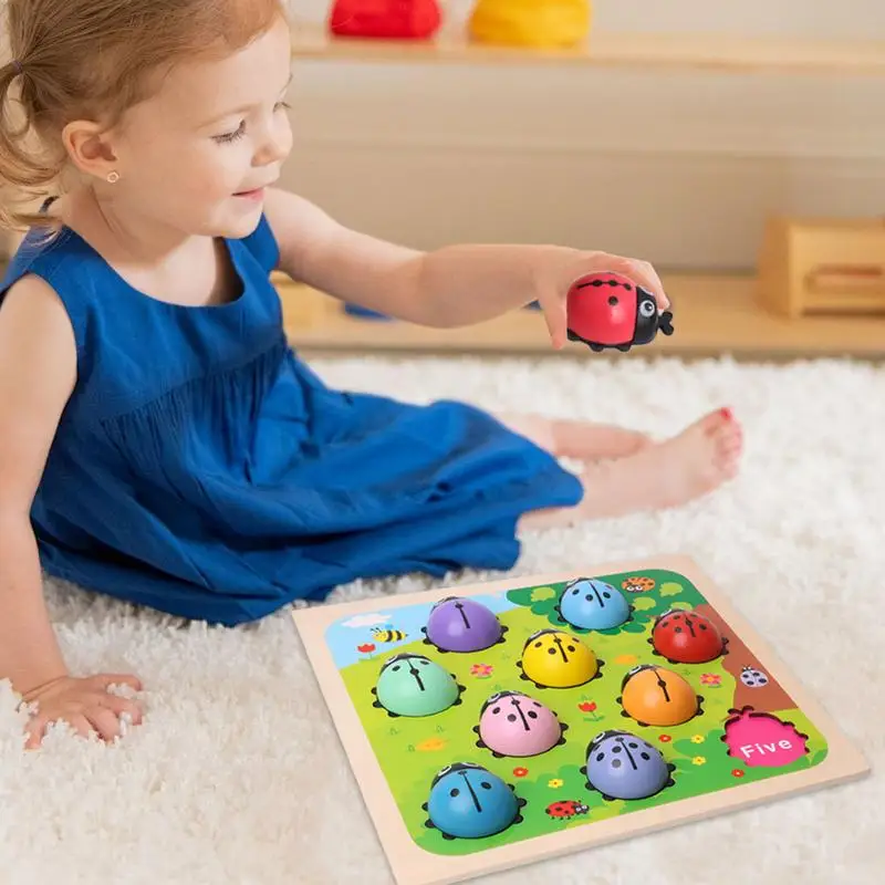 

Number Cognition And Matching Game 1-10 Number Ladybug Counting Toys Educational Board Game Fine Motor Skill Learning Toy For