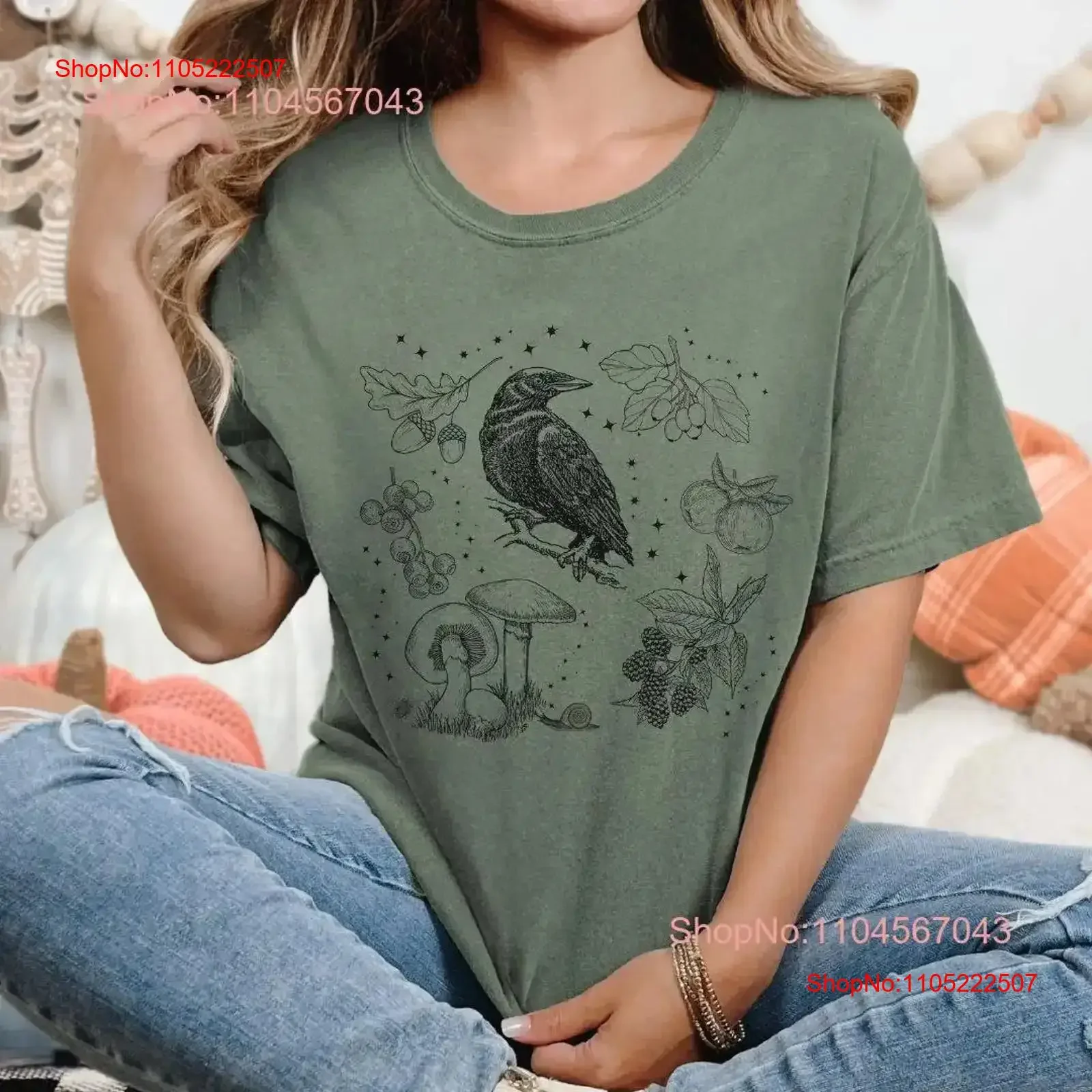 

Crow T Shirt Goblincore Goth Clothes Fall Whimsigoth Clothing Witchy Crows Before Bros Dark Cottagecore Autumn vintage Washed