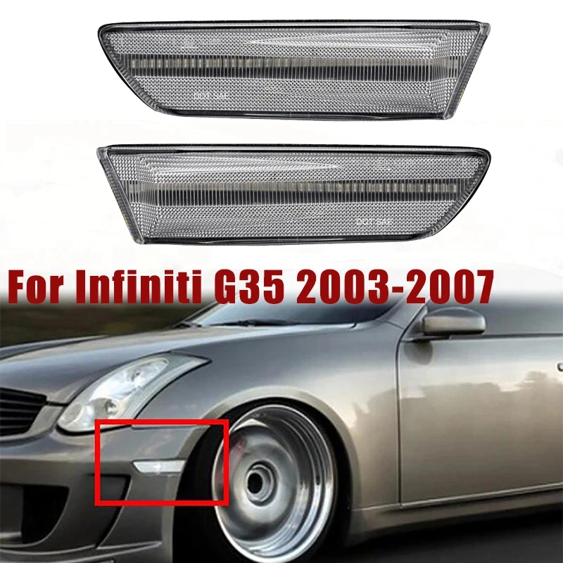 

Sequential Switchback LED Side Marker Signal Lights For 2003-2007 Infiniti G35 Coupe