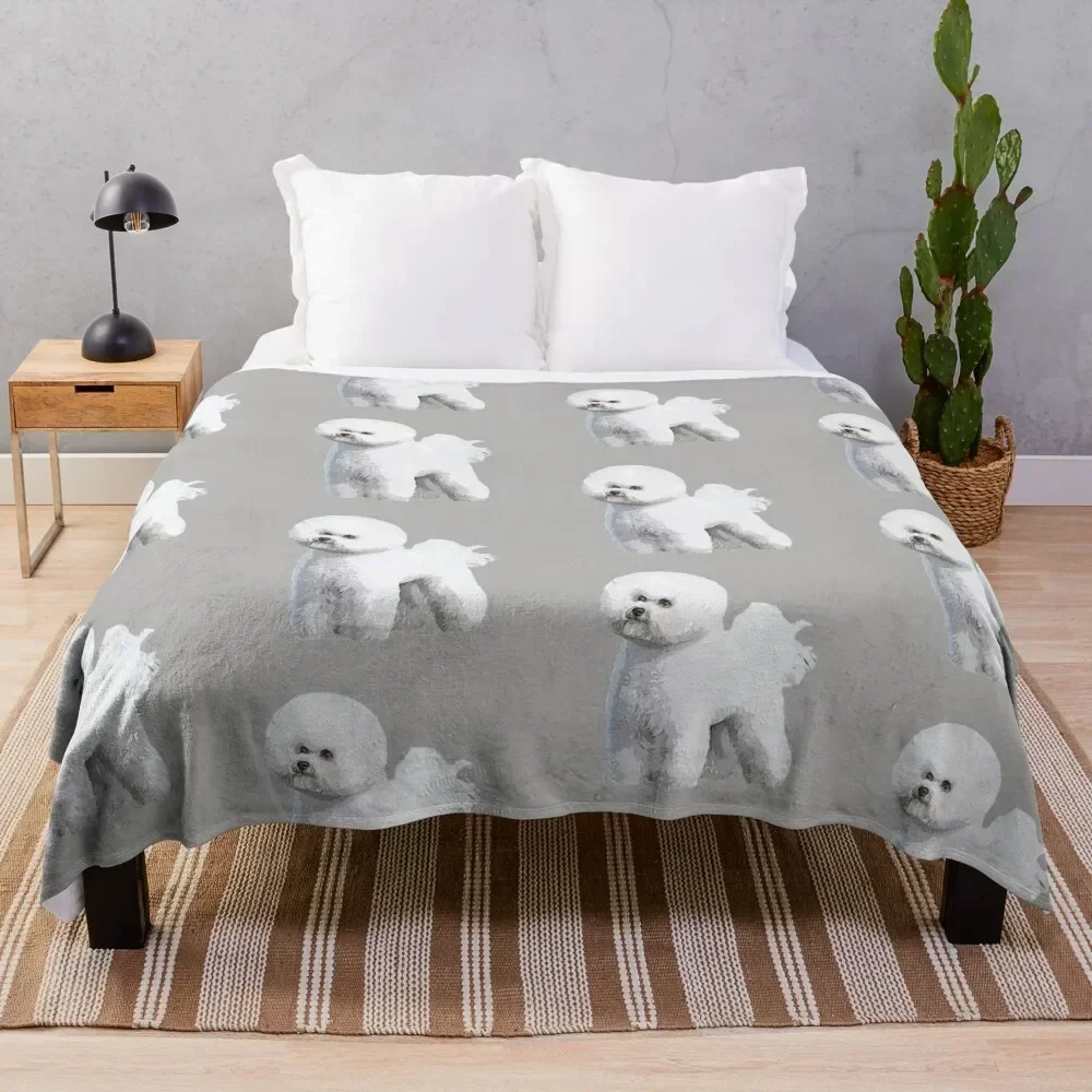 Bichon Frise Standing Beauty Throw Blanket Bed covers Bed linens Blankets