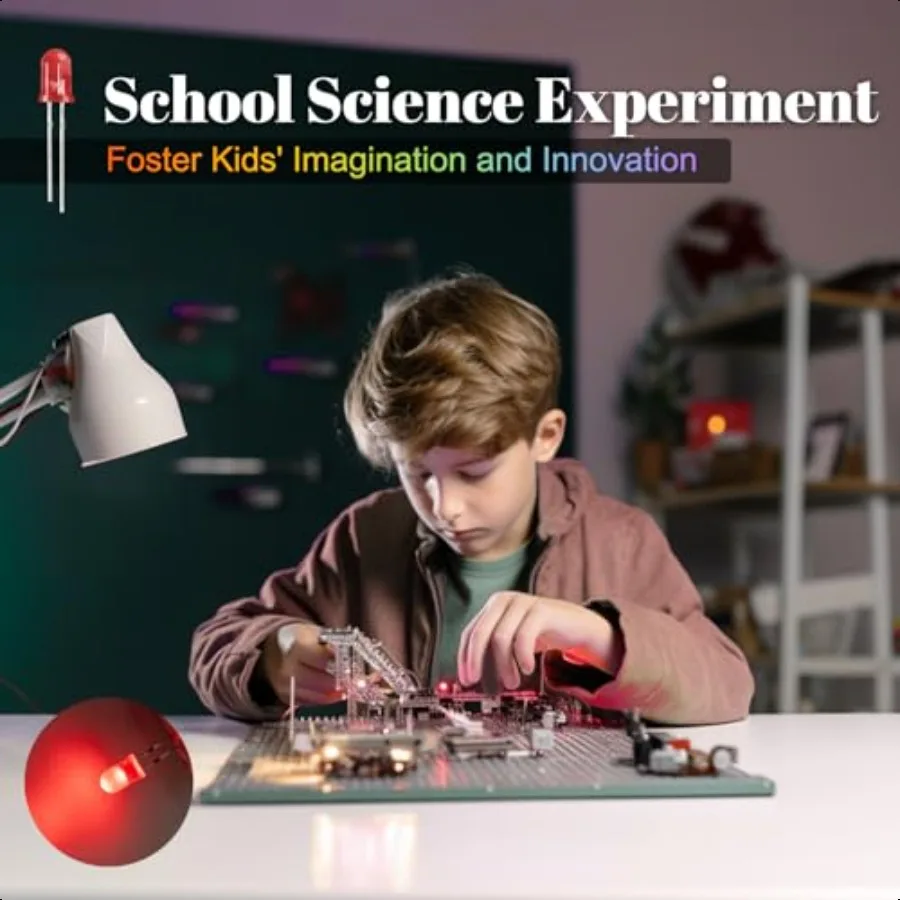 DiCU 450 pz 5mm Diodo LED Kit Luce LED Scatola 5 Colori Mini LED Assortiti Kit 5mm Rotondo Top Diodi Emettitori di Luce per Progetto FAI DA TE