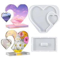 Heart Photo Frame Resin Molds Epoxy Resin Picture Frame Mold Handmade Silicone Mold Resin Casting Molds for DIY Valentine's Day