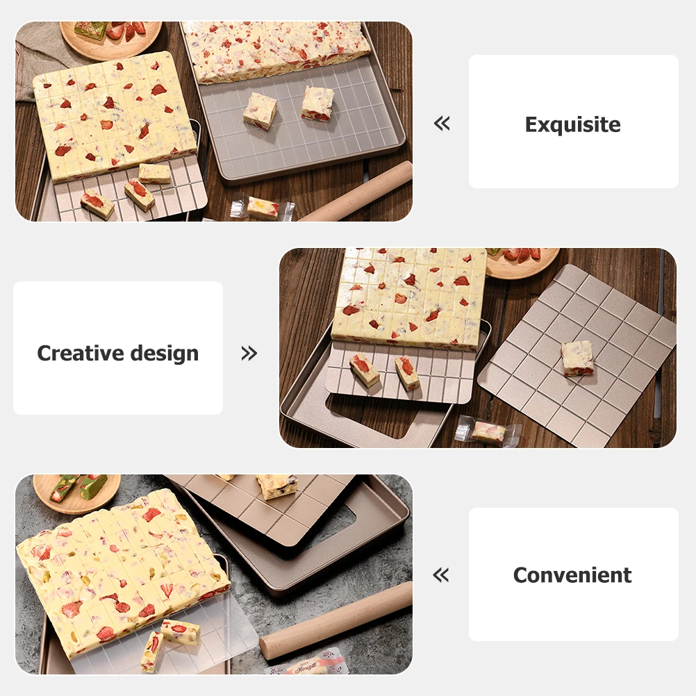 

1 set 1 Set Nougat Mold Baking Tray With Grating Board Wear Resistant Non-Stick Pastry Making Tools Diy Dessert Kitchen Supplies