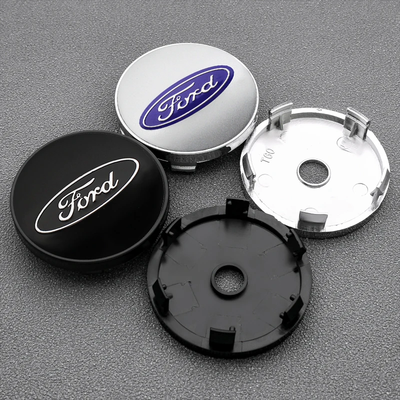 4pcs 56/60mm Car Auto Wheel Center Cover Badge Stickers Hub Cap Replacement For Ford Ranger Focus Kuga Mustang S-MAX Transit