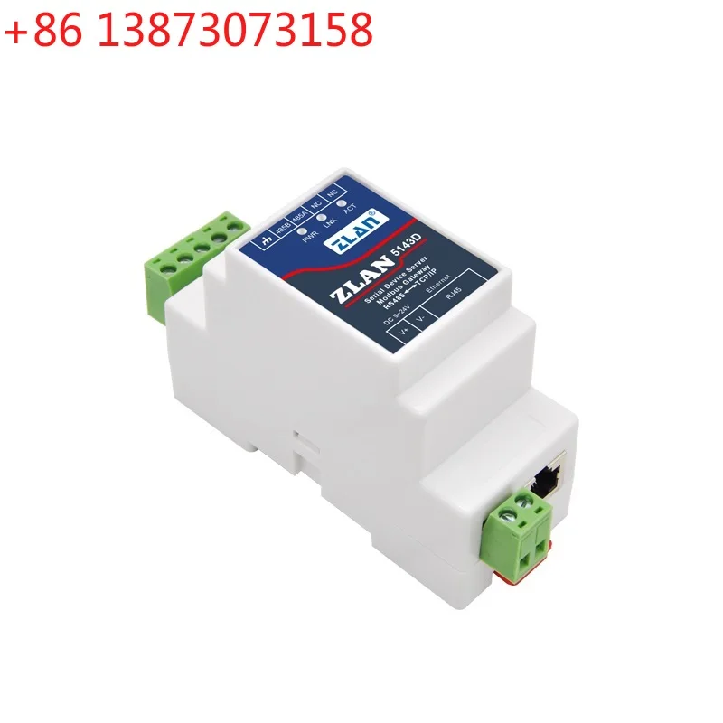 ZLAN 5143D Din Rail Serial RS485 to Ethernet TCP IP Server Ethernet Converter with Adaptor Optional