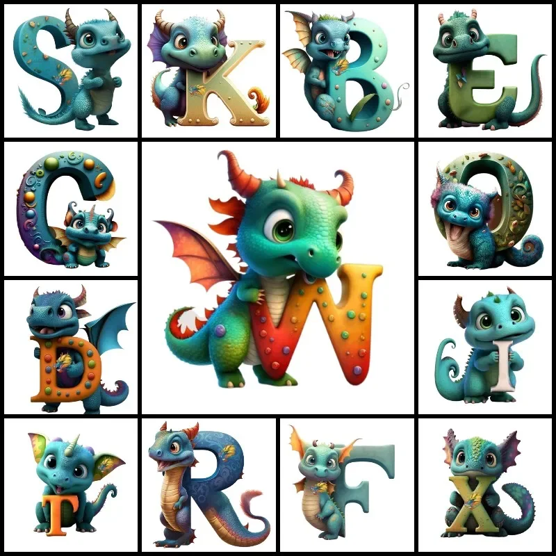 

5D DIY Cartoon Letters ABC Dinosaur Baby Diamond Painting Full Drill Wall Art Crafts Diamond Mosaic Rhinestone Picture Kids Gift