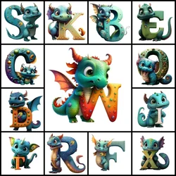 5D DIY Cartoon Letters ABC Dinosaur Baby Diamond Painting Full Drill Wall Art Crafts Diamond Mosaic Rhinestone Picture Kids Gift