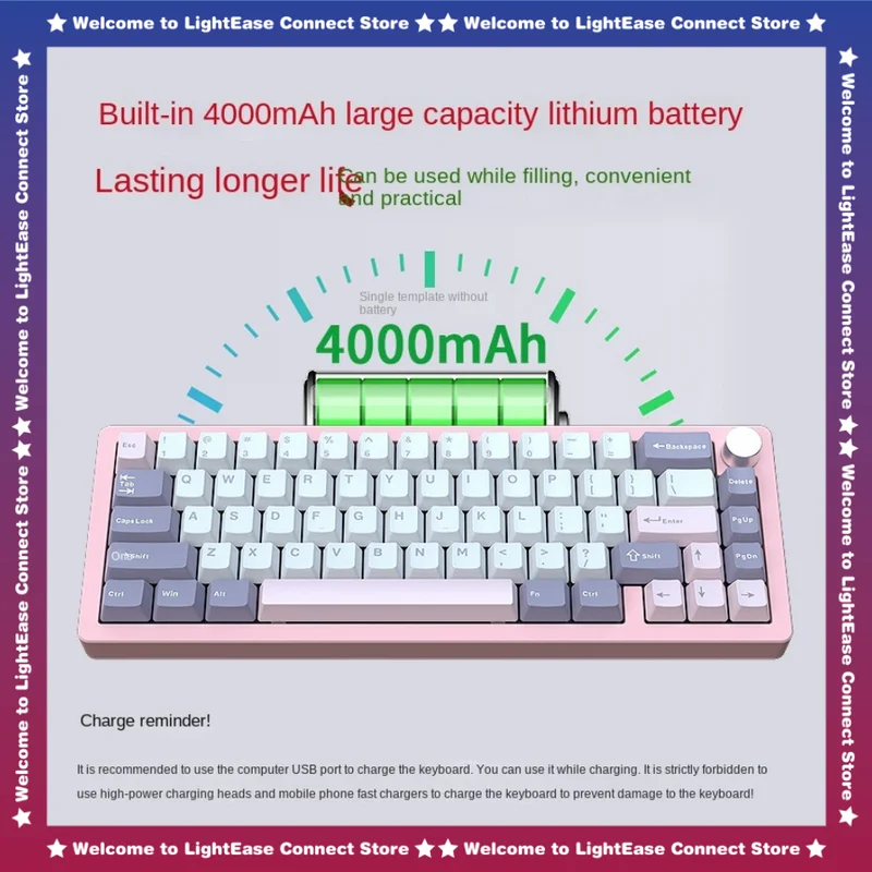 

Новинка, черная, благоприятная змея, Al65, алюминиевый корпус Cnc, 66 клавиш, Rgb, светильник 2,4g, Bluetooth, три режима, механическая Бесшумная механическая клавиатура