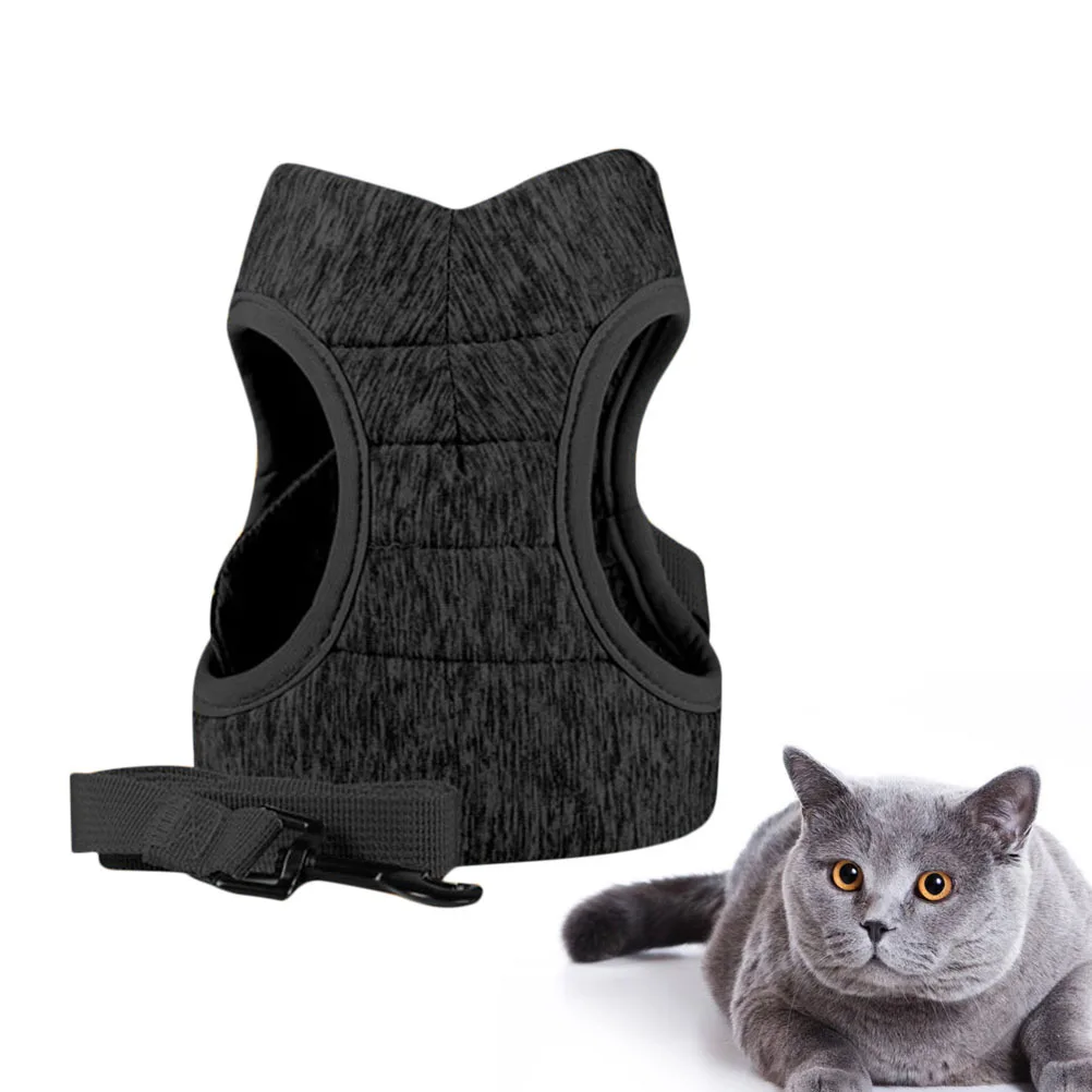 

Pet Cat Harness Grey Size S Lightweight Breathable Chest Strap Comfortable Fashionable Cat Vest Harness Pet Chest Strap