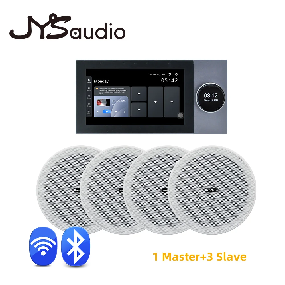 JYSaudio Just Your Sound Audio-Set Smart Home Theater TUYA Wand-Sound-Verstärker WiFi Touchscreen Android Power Amp Bluetooth 6" Stereo-Deckenlautsprecher 3