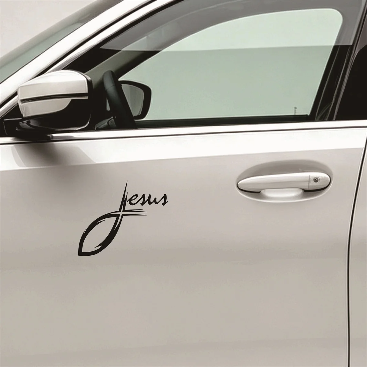 Jesus Ichthys Fish Cross Vinyl Decal Christian Faith Symbol Waterproof Window Door motorcycle helmet Styling Decoration Sticker